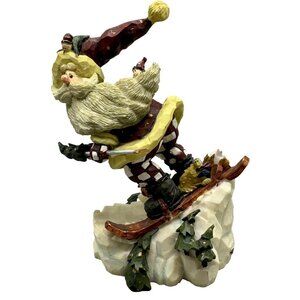 Vintage Carver's Choice 1998 Christmas Skiing Santa Claus 6" Tall READ